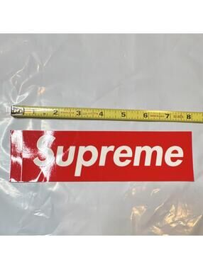 Supreme Box Logo Vinyl Sticker Red/White 7in Rectangular for Car Door Bin